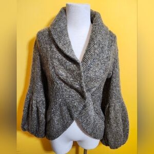 LINE Wool Sweater Coat Balloon Sleeve Women’s Size Small Ret $270 Bohemian Rare